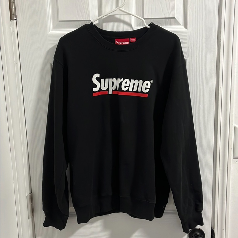 Supreme Black and Red Crewneck Sweater